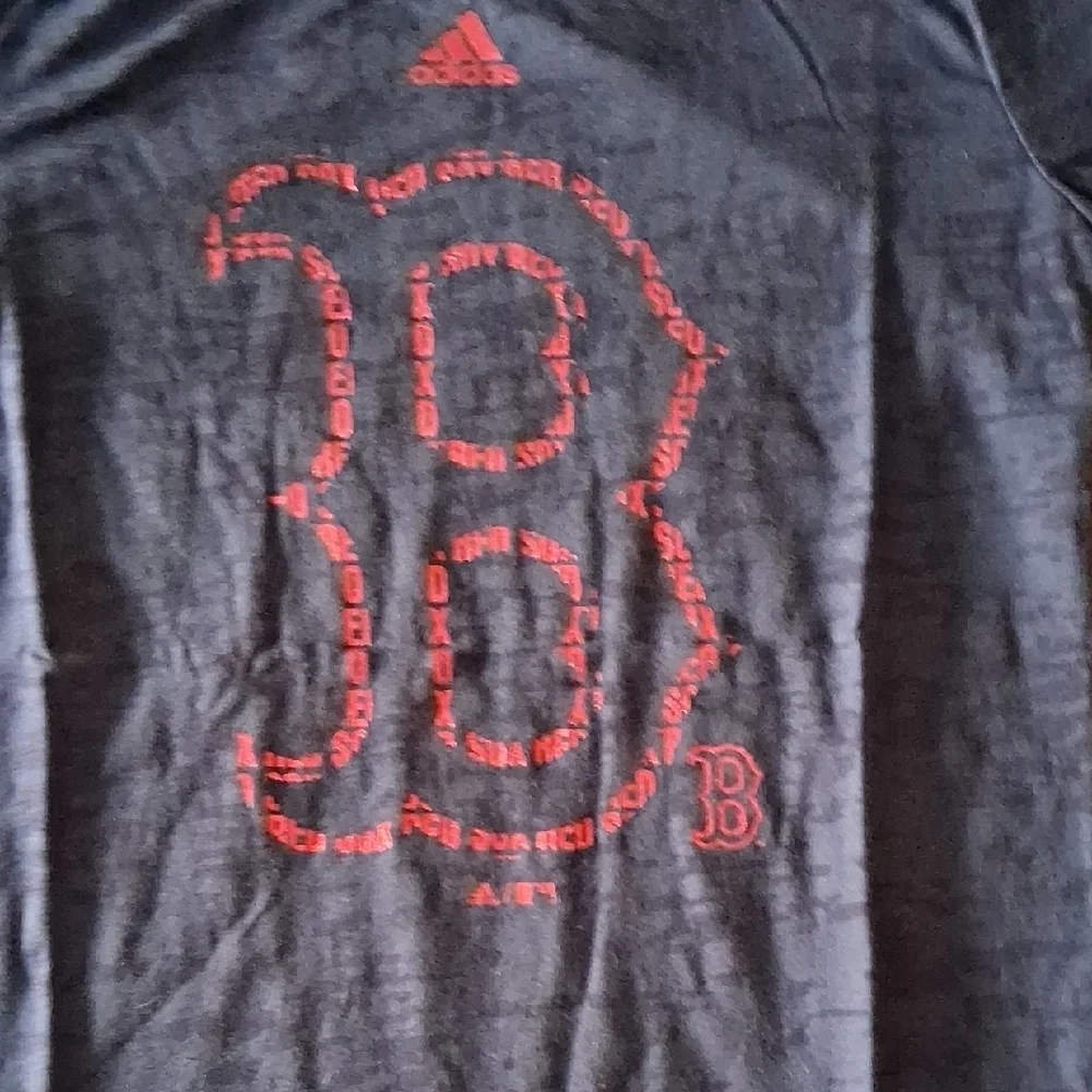New Adidas Kids Dark Blue Burnout Boston Red Sox Tee